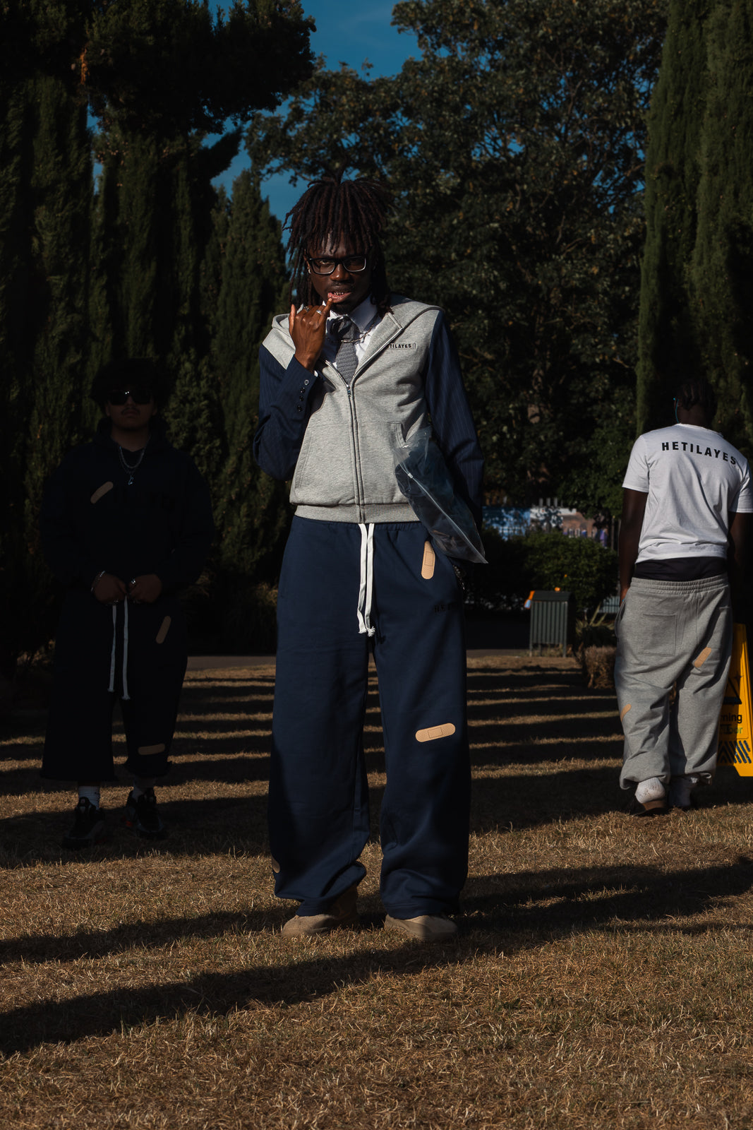 'Plaster Track' Navy jogger