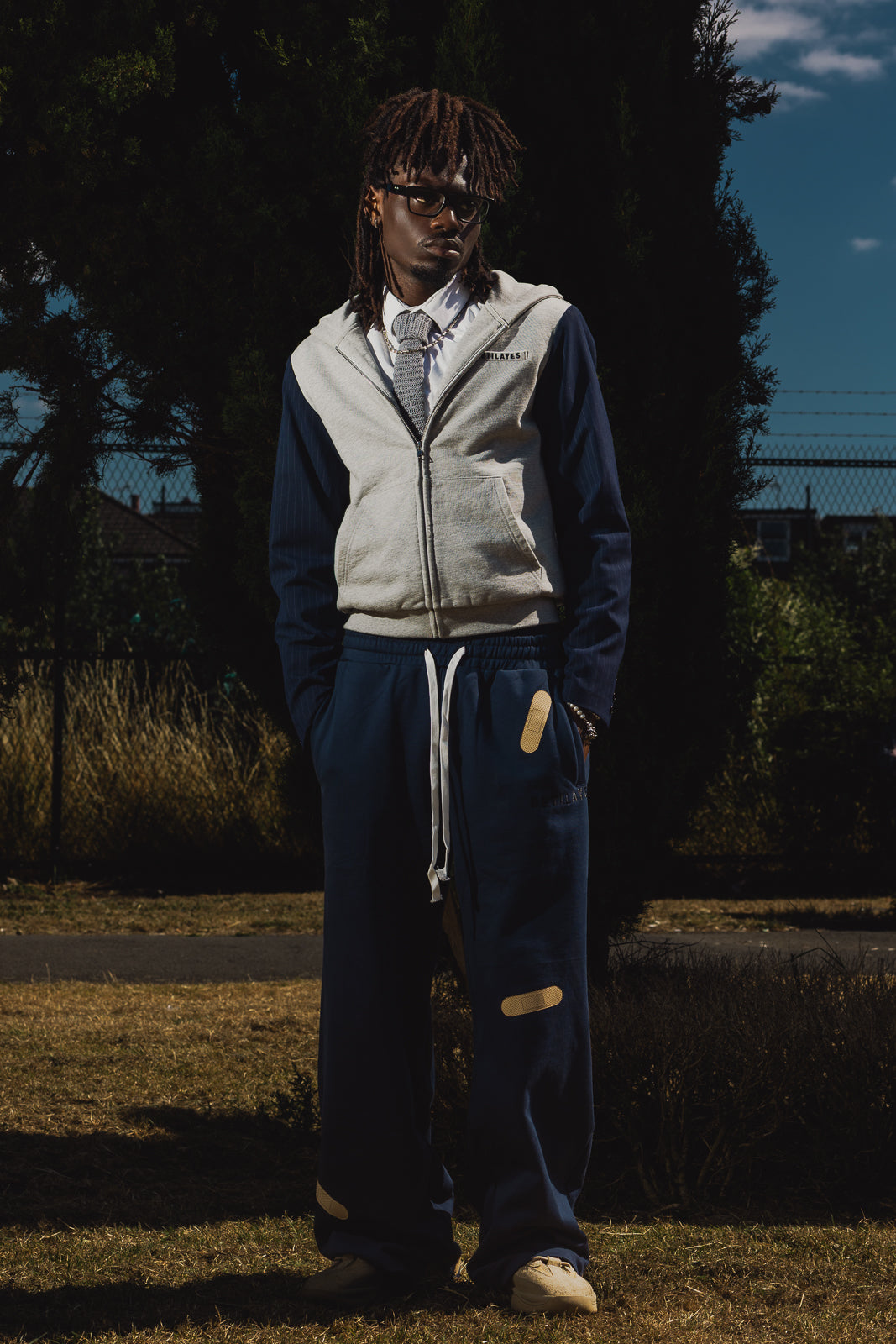 'Plaster Track' Navy jogger