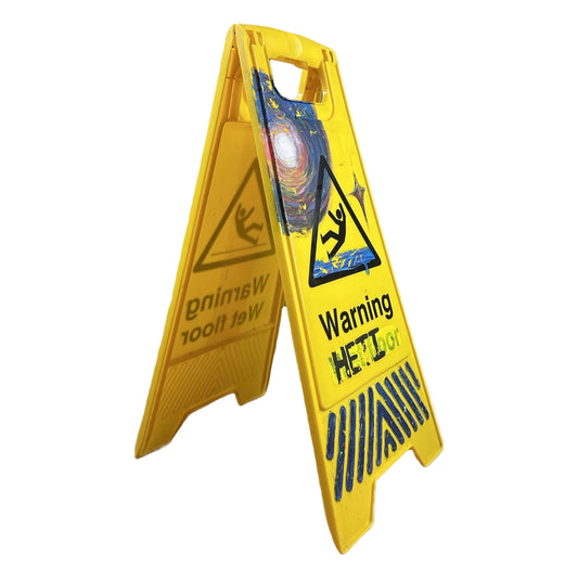 “Warning Sign” – Painted Floor Board