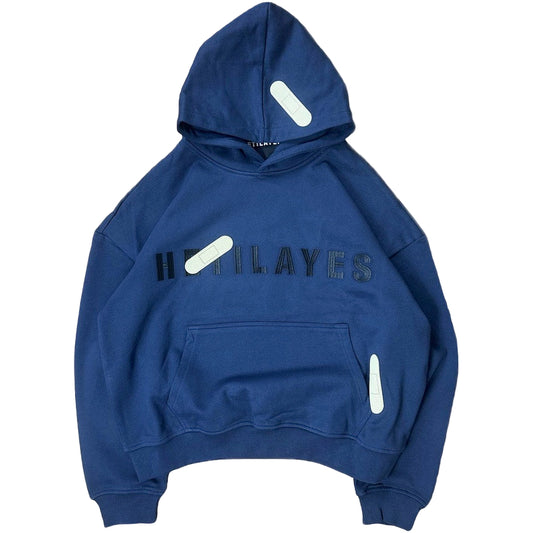 'Plaster track' Navy Hoodie